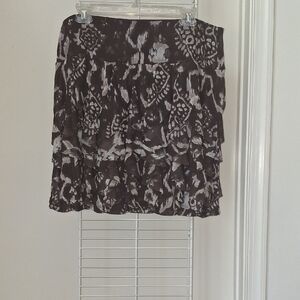 INC International Concepts Brown and Black Mini Bubble Skirt